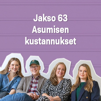 Jakso 63 Asumisen kustannukset Valokuvassa Taloyhtiökuplan juontajat Jonna Lång, Janne Salakka, Pauliina Haapsaari ja Minni Yli-Olli